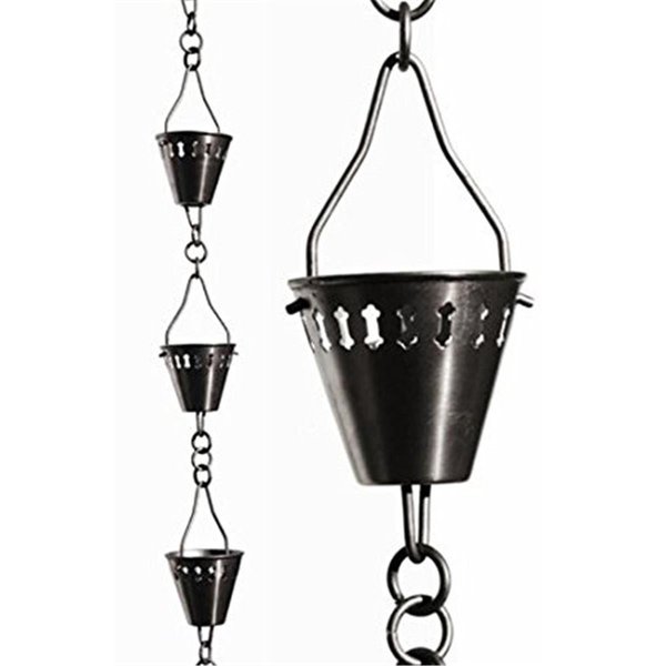 Patina Products Brushed Stainless Shade Cup Rain Chain - Half Length R264H